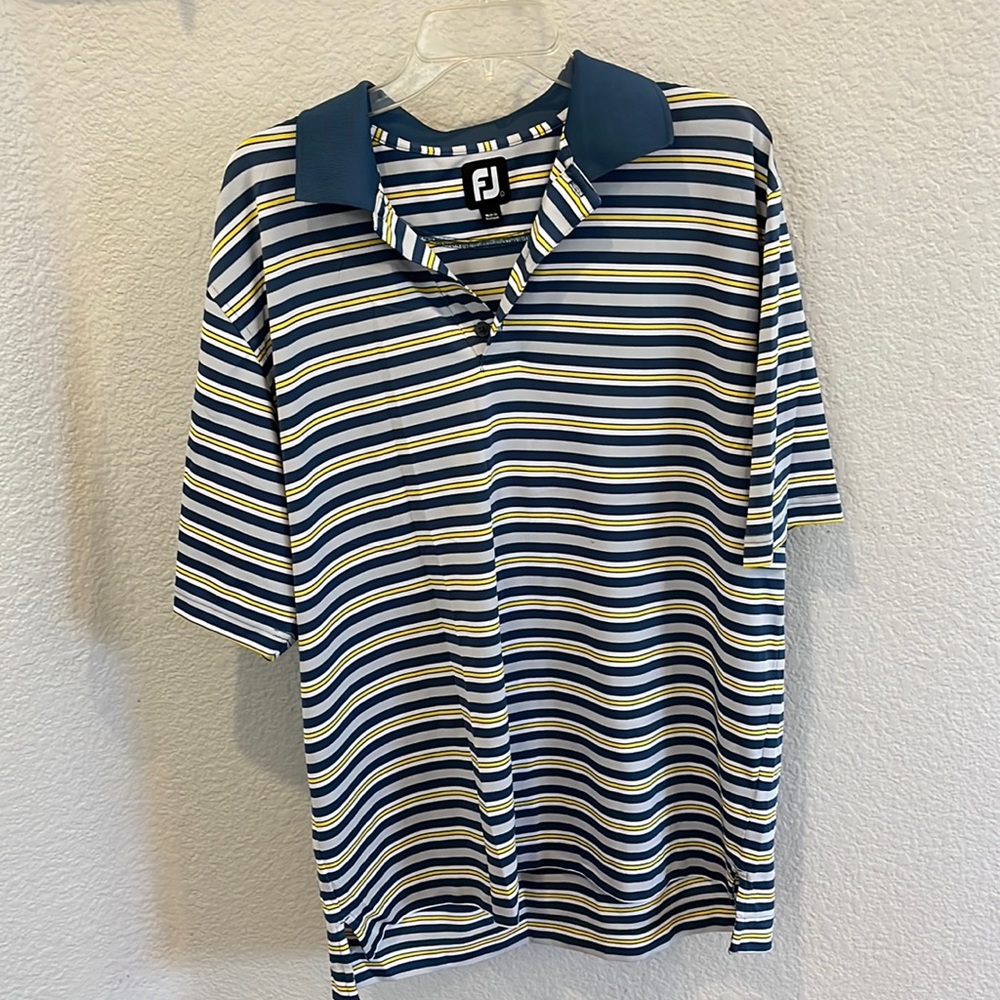 FJ Blue & Yellow Stripe Golf Polo